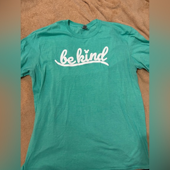 Gildan Tops - Be Kind Disney Mickey Mouse Teal Graphic Tee Shirt XL Gildan Softstyle